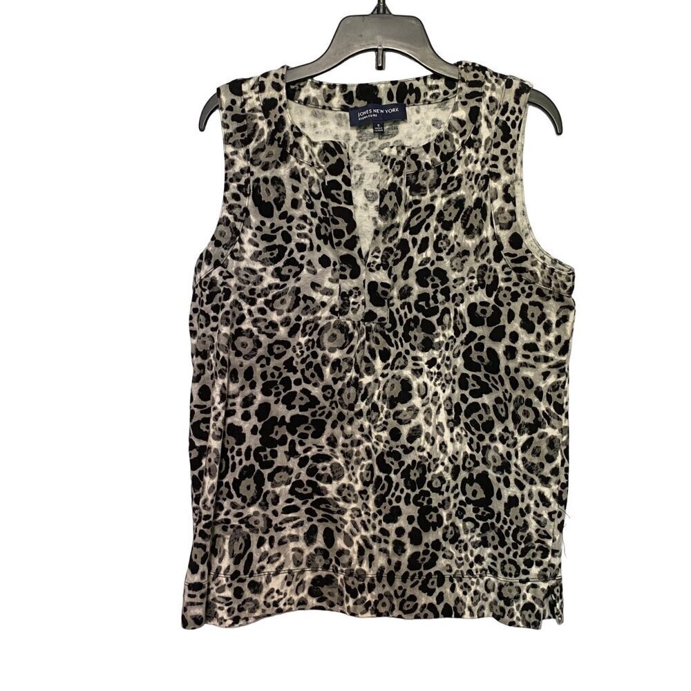 Jones New York Signature Sleeveless Animal Print Top Size Small‎